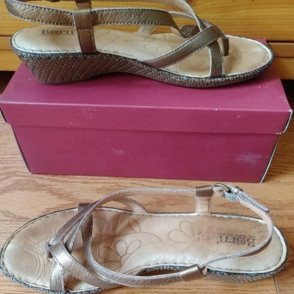 Born BOC wedge sandals brown size US 10 womens